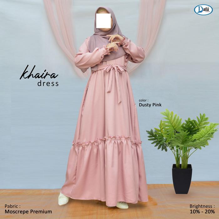 Gambar Terbaru Gamis Remaja Kekinian Khaira Dress Premium Simple Elegan Busui - Dusty Pink, S dari Dafa Collection Pusat undefined Tokopedia