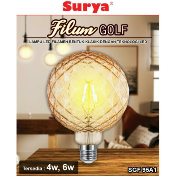 Gambar SURYA Lampu Edison/Cafe/Filamen/Filum Pijar LED GOLF E27 (SGF 95A1) - 4W dari EDISON ELECTRIC undefined Tokopedia