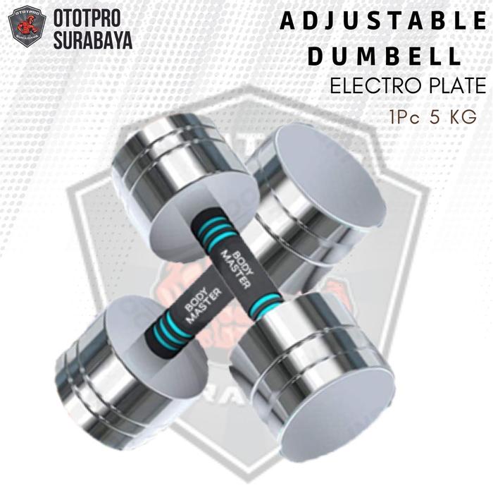 Gambar Adjustable Dumbell Electroplate |Barbell Dumbel Stainles |Gym |Fitness - 1PC 5KG, SILVER dari Ototpro Surabaya undefined Tokopedia