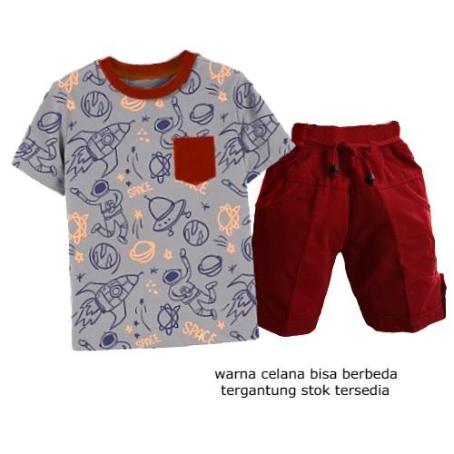 Gambar BAJU ANAK COWO SETELAN POCKET PRINTING SPACE BONE CELANA PENDEK - POCK ABU LC, 1-2 TAHUN dari happygaleri undefined Tokopedia