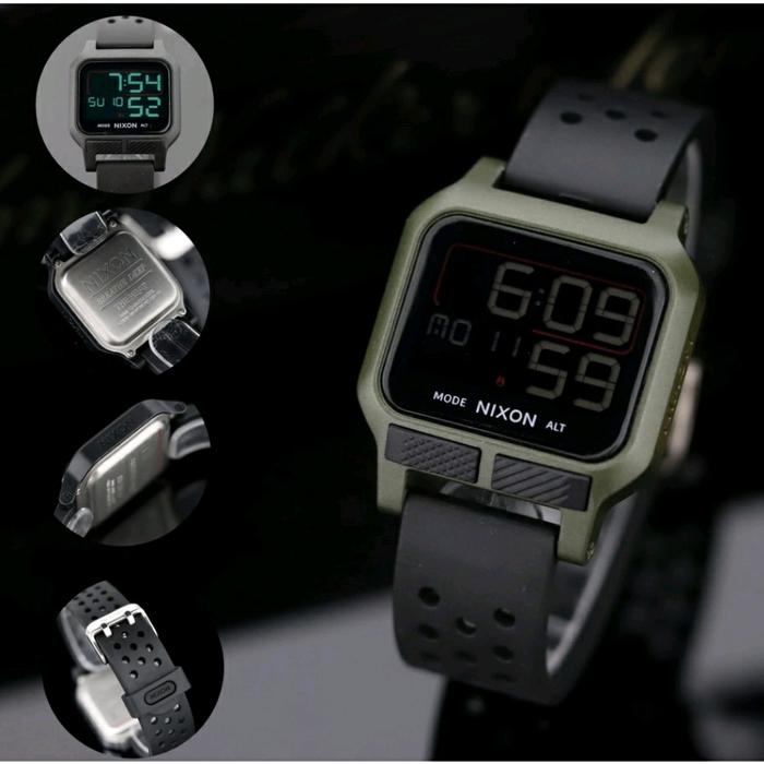 Gambar Nixon watch | jam tangan digital led pria wanita casual | Free box - black-green dari tokoguvian undefined Tokopedia