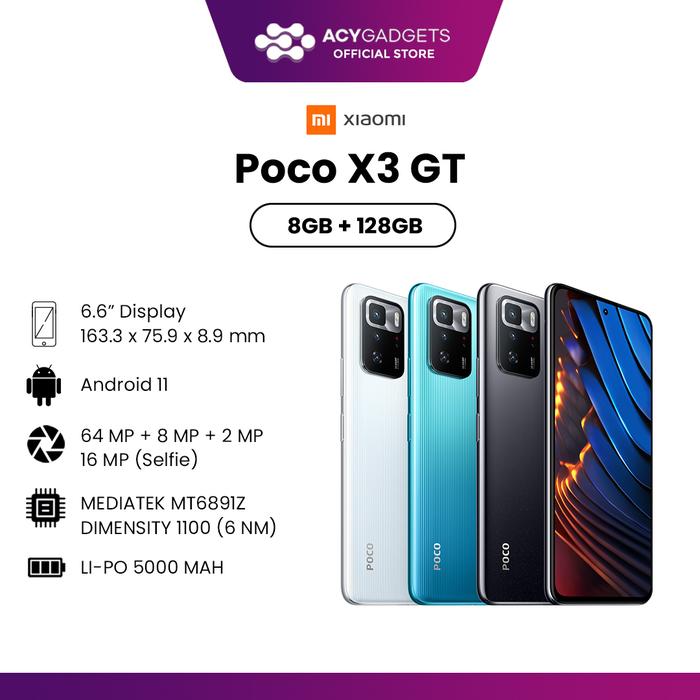 Jual XIAOMI POCO X3 GT 8/128GB GARANSI RESMI - White Jual XIAOMI POCO X3 GT 8/128GB GARANSI RESMI - White