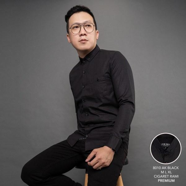 Gambar Jane Frey Clothing 8010 Kemeja Panjang Premium M-XL Kemeja Pria A - AK Black, XL dari Jane Frey Clothing undefined Tokopedia