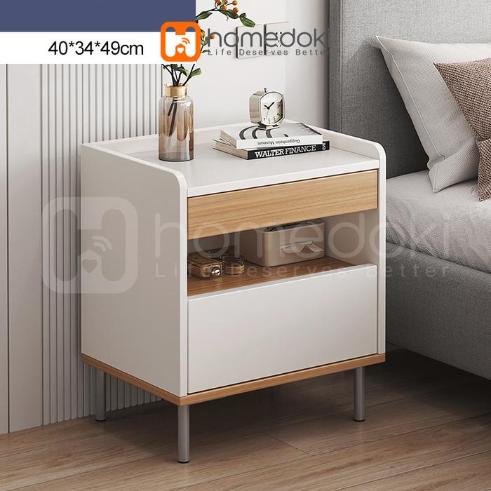 Gambar MEJA NAKAS KECIL / BED SIDE TABLE MINIMALIS SERBAGUNA / Meja Sudut - Type 5 dari Homedoki Store undefined Tokopedia
