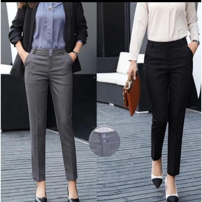 Gambar CELANA KERJA KANTOR WANITA - hitam karet, L dari Kala Store02 undefined Tokopedia