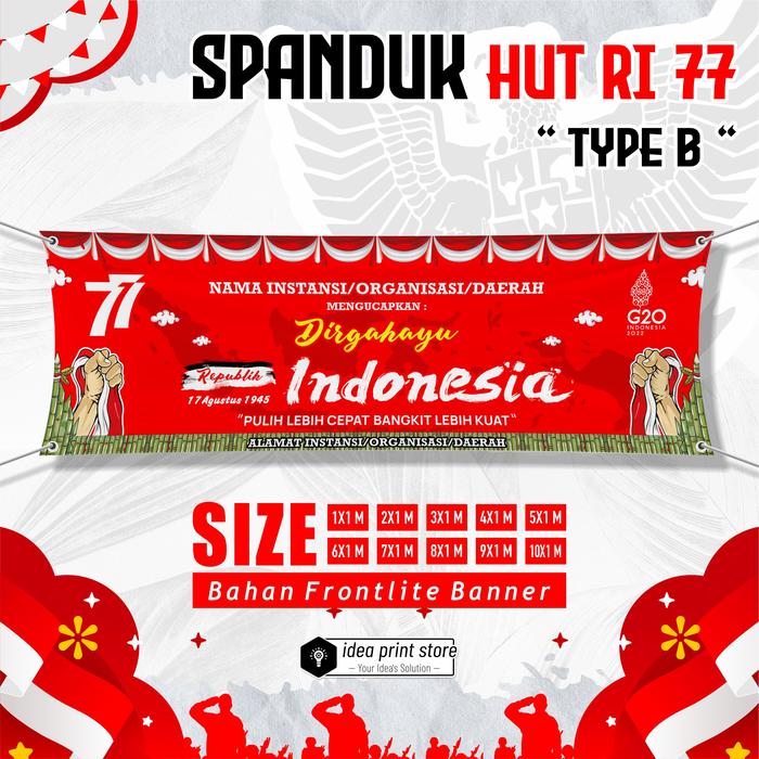 Gambar SPANDUK HUT RI 9X1 METER KEMERDEKAAN AGUSTUSAN BANNER IDEAPRINTSTORE - TYPE B dari IDEA PRINT STORE undefined Tokopedia