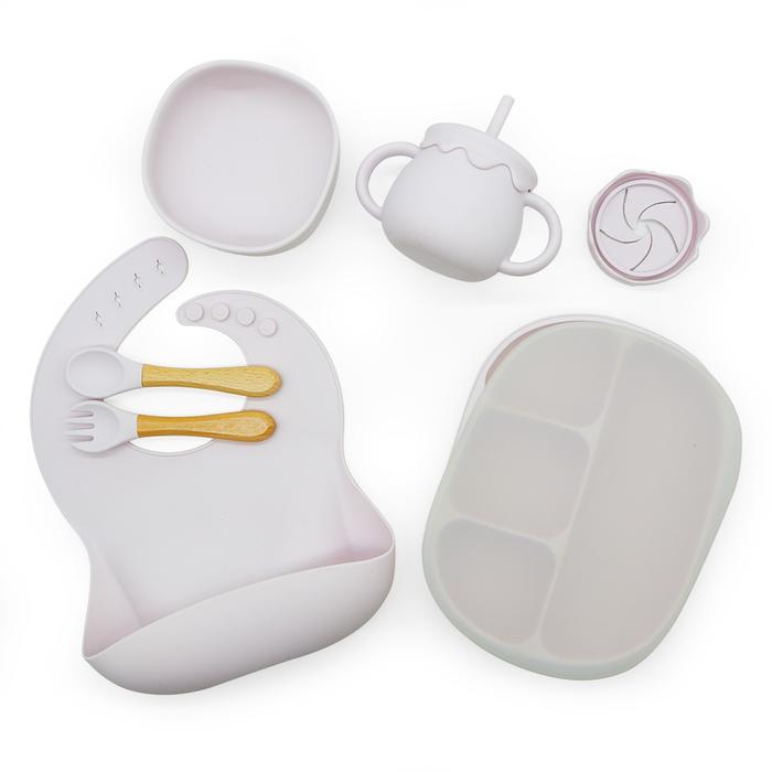 Gambar Feeding Set Silikon Set Alat Makan Mangkok Piring Sendok Anak Bayi - LIGHT LILAC dari LemariAnakku undefined Tokopedia