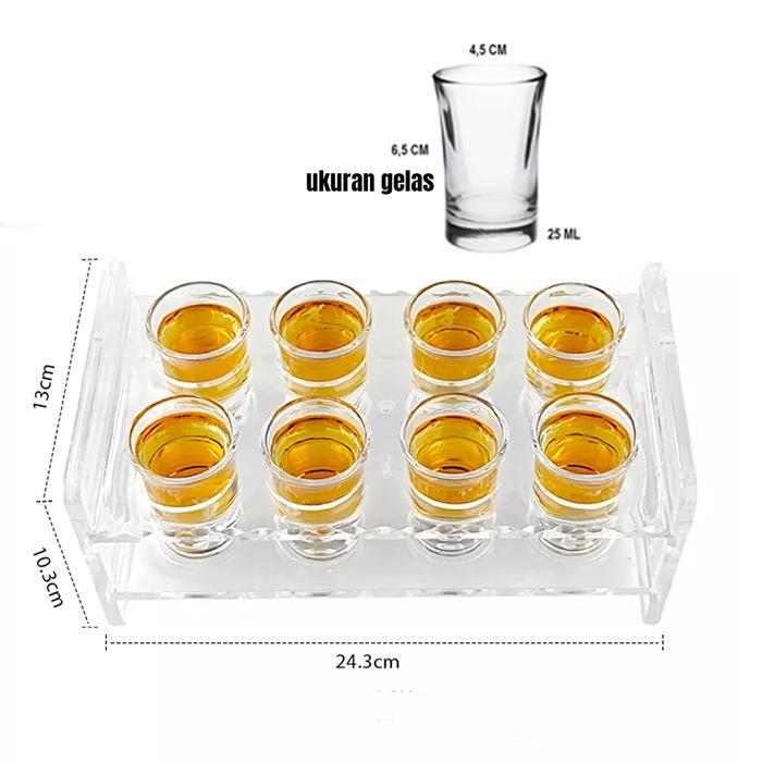 Gambar Holder Tray Shot Glasses Acrylic / Tempat Gelas Sloki Akrillik - 8Lubang dari Unique Official Store undefined Tokopedia