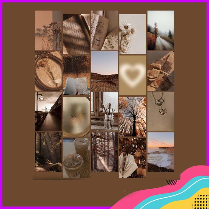 Gambar Poster / Wallpaper Dinding Kamar Aesthetic Brown - C-07, A4 dari Gradient Digital Printing undefined Tokopedia