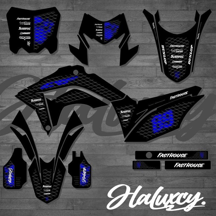 Gambar [synam~part] DECAL CRF 150 L FULL BODY SUPERGLOSSY DESAIN HITAM KEREN - Biru, MEDIUM dari Synam part undefined Tokopedia