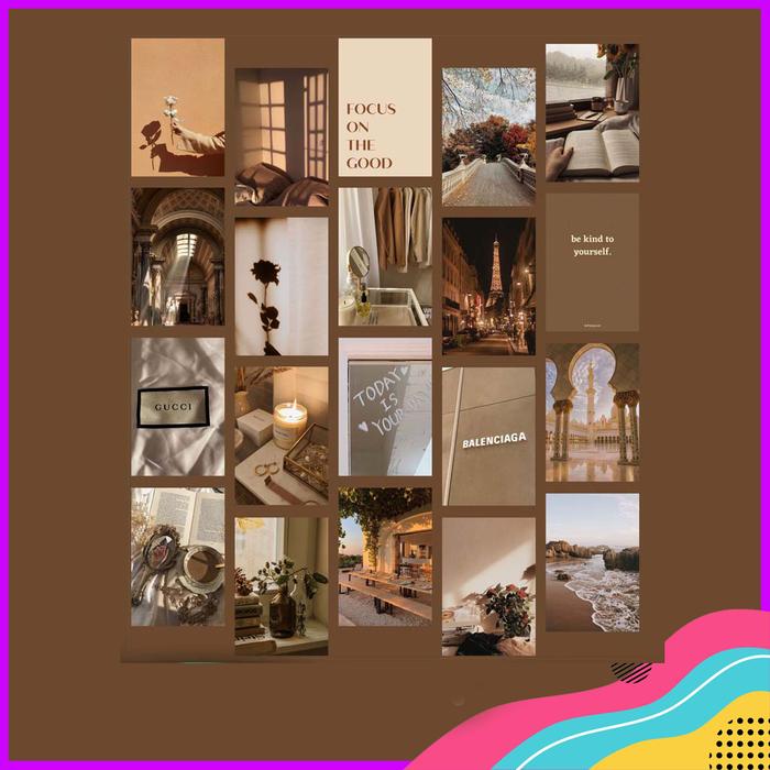 Gambar Poster / Wallpaper Dinding Kamar Aesthetic Brown - C-03, A4 dari Gradient Digital Printing undefined Tokopedia