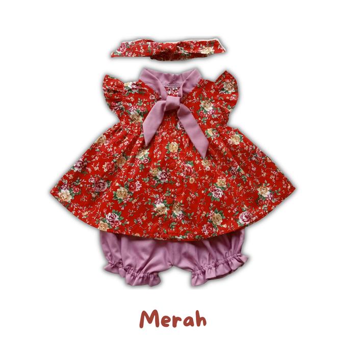 Gambar setelan anak perempuan 1-3 tahun katun jepang CARLA ROSE baju anak - carla-merah, size M dari Bigbearbabyshop undefined Tokopedia