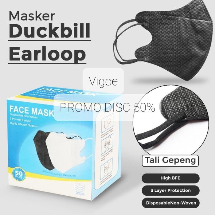 Gambar Masker Duckbil Face Mask isi 50pcs - Putih dari Vigoe store undefined Tokopedia