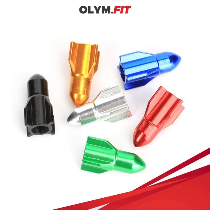 Gambar Tutup Pentil Sepeda Motor Model Roket American Schrader Valve Cap Pomp - SIlver dari OLYMFIT_NEW undefined Tokopedia