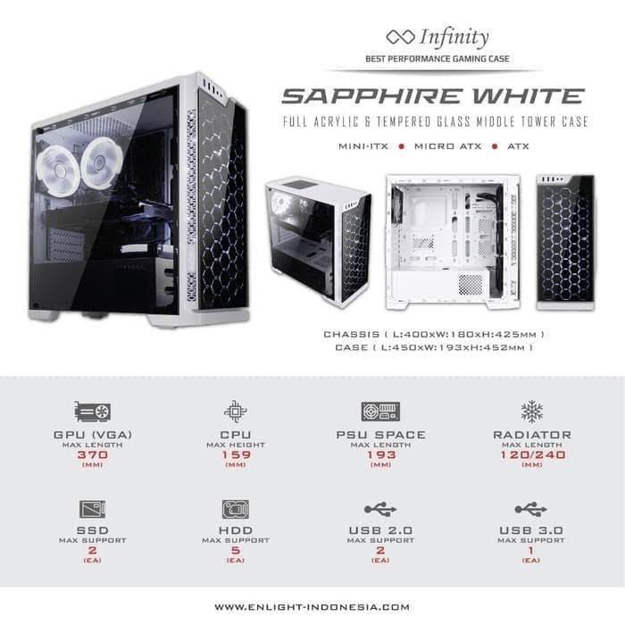 Gambar case infinity nebula V4 white tempered glass dari Citycom Harco undefined Tokopedia