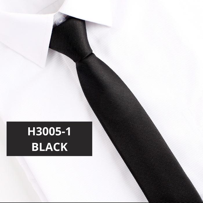 Gambar STANLEY - Dasi polos dasi instant dasi skinny dasi siap pakai - BLACK dari Toko 1973 undefined Tokopedia