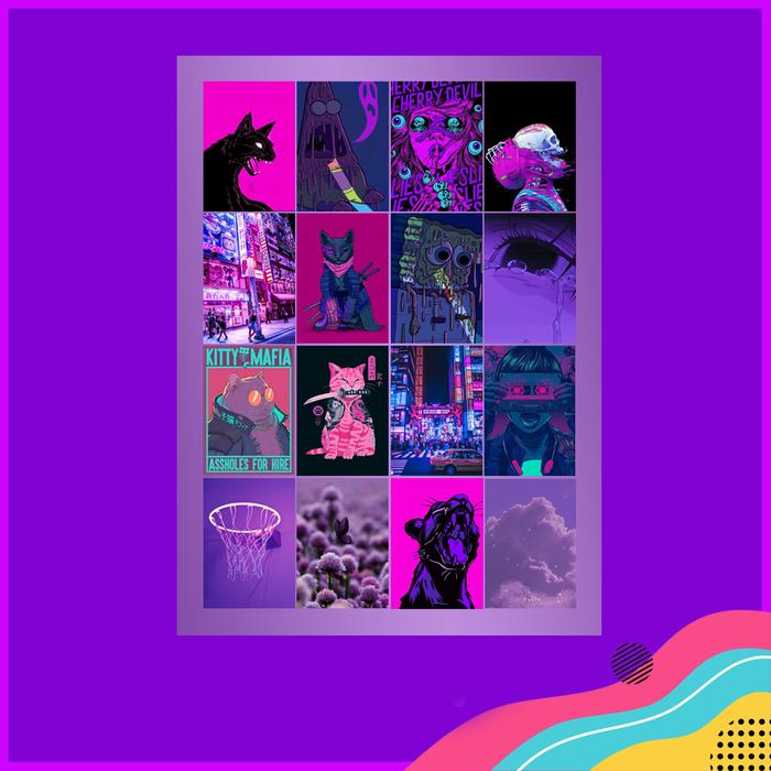 Gambar Poster / Wallpaper Dinding Kamar Aesthetic Ungu - U-02, A3 dari Gradient Digital Printing undefined Tokopedia