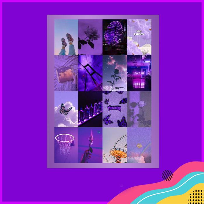 Gambar Poster / Wallpaper Dinding Kamar Aesthetic Ungu - U-04, A3 dari Gradient Digital Printing undefined Tokopedia