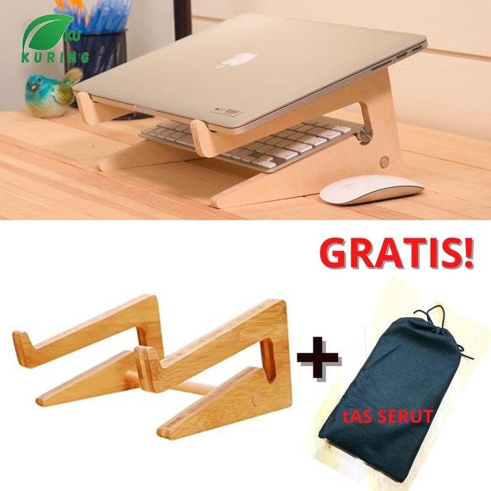Gambar STAND LAPTOP KAYU MODEL PUZLE TERBARU UNIVERSAL STAN NOTEBOOK - Stick saja 25cm, Hitam dari Kukuring undefined Tokopedia