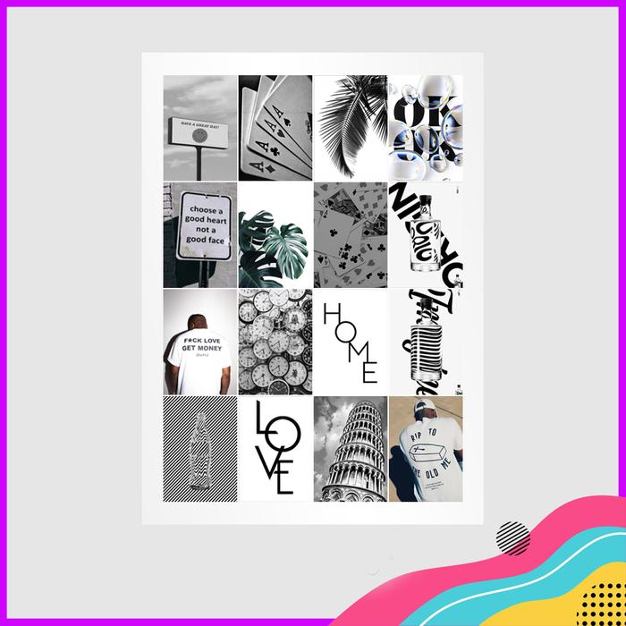 Gambar Poster / Wallpaper Dinding Kamar Aesthetic White - W-01, A5 dari Gradient Digital Printing undefined Tokopedia