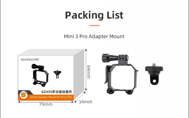 Gambar Sunnylife Drone Light Bracket Sports Camera Holder For DJI Mini 3 Pro - Adapter Mount dari Sunnylife Indonesia undefined Tokopedia
