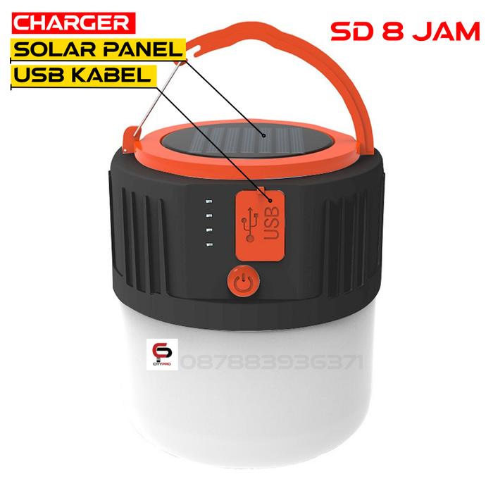 Gambar Lampu Camping Tenaga surya / lampu TENDA GANTUNG Lampu emergency 8 jam dari citypro.id undefined Tokopedia