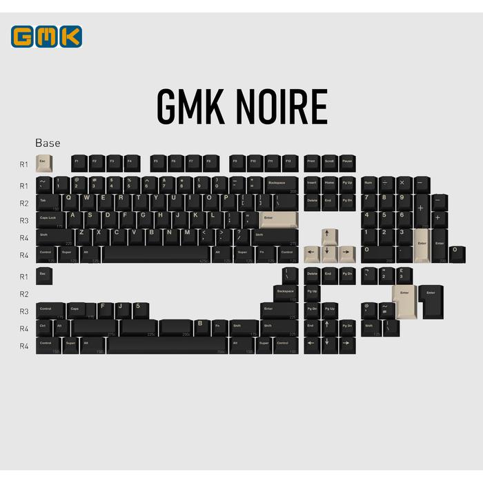 Gambar GMK NOIRE - GMK Original Keycaps ABS Double Shot Cherry Profile - BASE KIT dari SquarePlay undefined Tokopedia