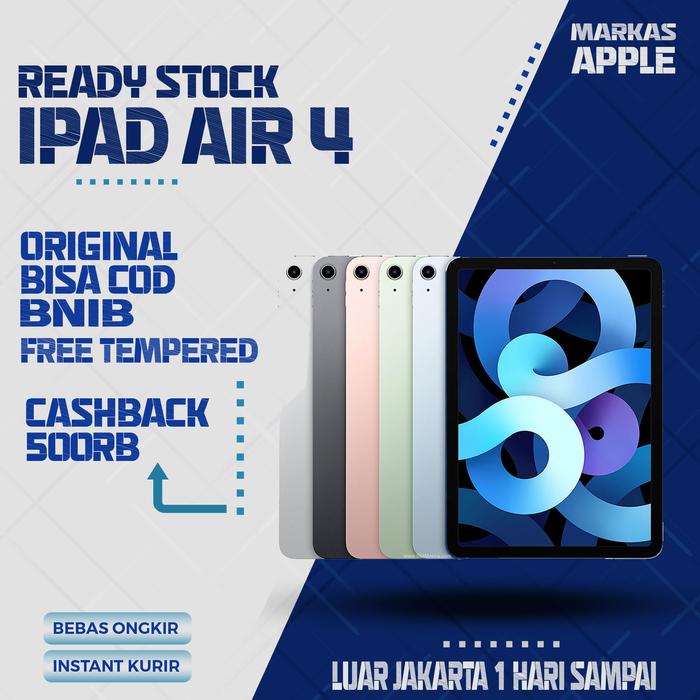Gambar Apple iPad Air 4 2020 10.9" 256GB 64GB WiFi and Cell - Sky Blue, CPO 64GB WIFI dari MARKAS APPLE undefined Tokopedia