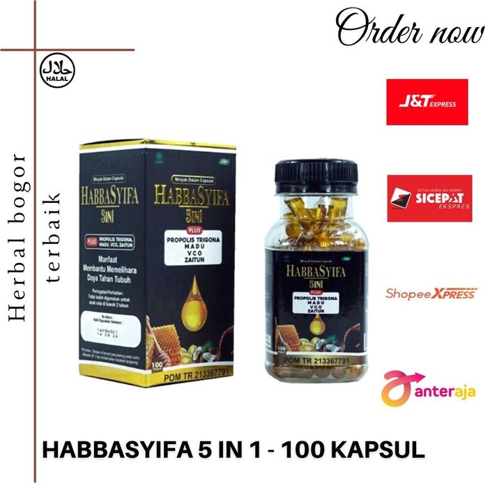Gambar HABBASYIFA ZAITUN PLUS PROPOLIS GARLIC HABBATUSAUDA 100 kpsl dari Shafa Marwa Kedunghalang undefined Tokopedia