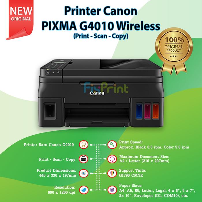 Gambar Printer Canon PIXMA G4010 G-4010 InkTank Multifunction Wifi Fax ADF - Original Ink dari FixPrint Semarang undefined Tokopedia