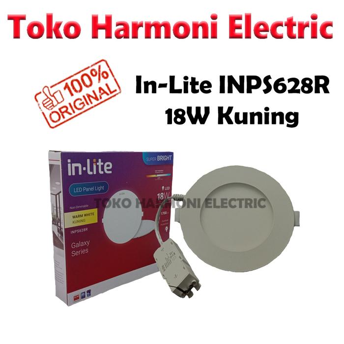 Gambar LAMPU PANEL LED DOWNLIGHT BULAT IN-LITE INLITE 18WATT INBOW INPS628R - Kuning dari Harmoni Elektrik undefined Tokopedia