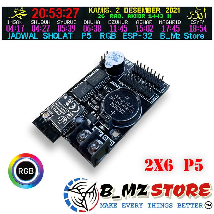 Gambar Kontroller JWS 2x6 RGB P5 - Controller JWS Wifi - Jam Sholat 2x6 Jumbo - Controller 2x6 dari bmzstorejogja undefined Tokopedia