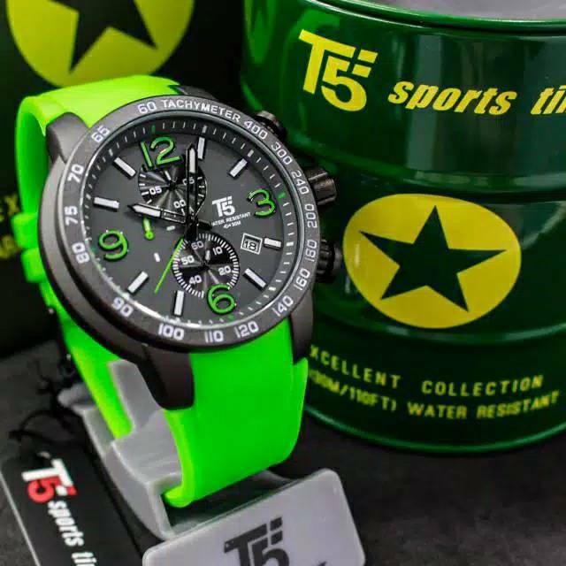 Gambar Jam Tangan Pria Fashion T5 H3450G OriGinal Tanggal & chrono Aktif - Green dari VOON STOREE undefined Tokopedia