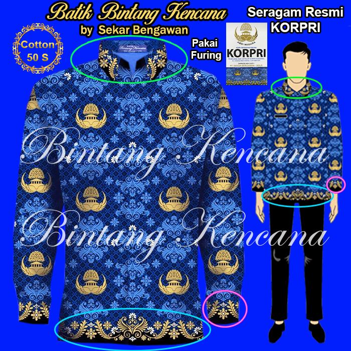 Gambar Seragam Korpri - Kemeja Bintang Kencana - Cotton 50s - Lapis Furing - S dari BATIK BINTANG KENCANA undefined Tokopedia