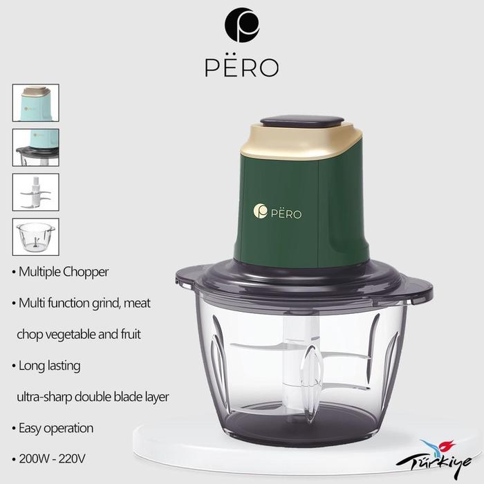 Gambar PERO CHOPPER / FOOD PROCESSOR 200WATT - EMERALD GREEN dari Lezzatshop undefined Tokopedia