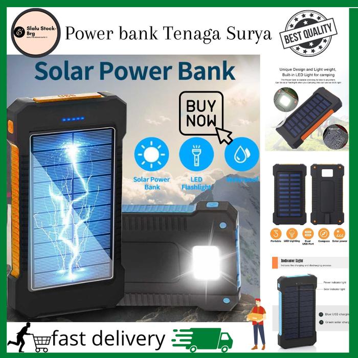 Gambar Power bank solar cell tenaga surya power 2000 mAh LED Light USB dari SlalustokBrg undefined Tokopedia