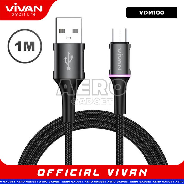 Gambar VIVAN Kabel Data Micro USB VDM100 LED Charger Fast Charging 2.4A - 1M dari DEFCON Official undefined Tokopedia