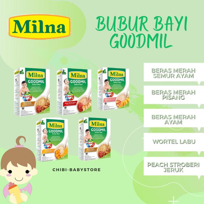 Gambar MILNA GOODMIL Bubur Bayi goodmill 6 bulan 8bulan 6+ 8+ Makanan Bayi - Beras Sem Ayam dari HelloBebe Babyshop undefined Tokopedia