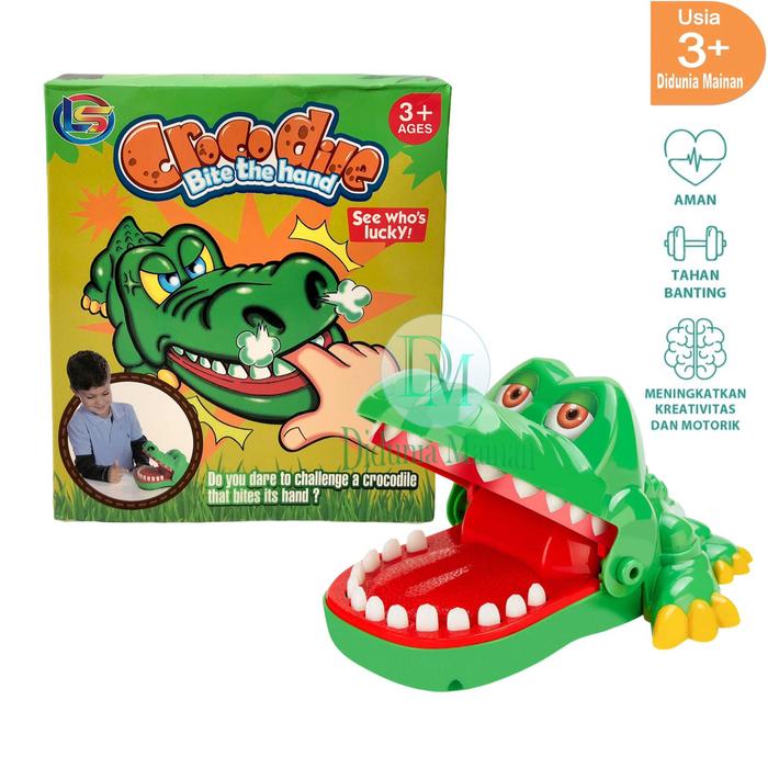 Promo mainan gigi buaya gigit jari prank anak crocodile dentist funny ...