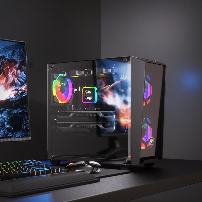 Promo COUGAR MG120-G COMPACT MINI TOWER PC CASE CASING GAMING