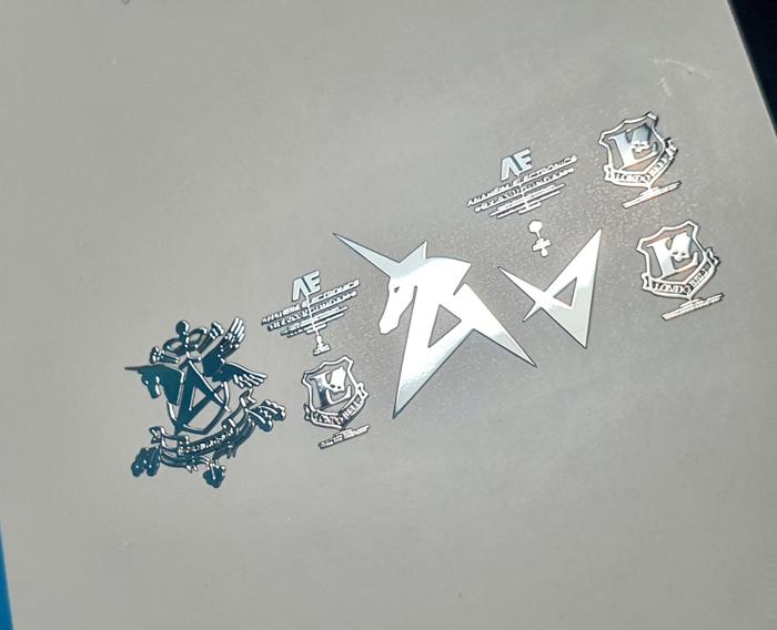 Gambar UNIVERSAL METAL STICKER LOGO DECAL GUNDAM FEDERATION/ZEON by Delpi - RG NU LOGO dari DanurDoner undefined Tokopedia