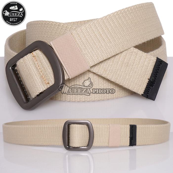 Gambar Mueeza Belt Ikat Pinggang Nylon Pria Gesper Taktikal Kanvas 003 Silver - Krem, 120cm dari MUEEZA BELT undefined Tokopedia