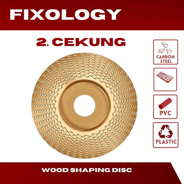 Gambar Mata Gerinda Ukir Parut Carving Shaping Amplas Kayu PVC Plastic Disc - Bevel (Cembung) dari FixologyOLShop undefined Tokopedia