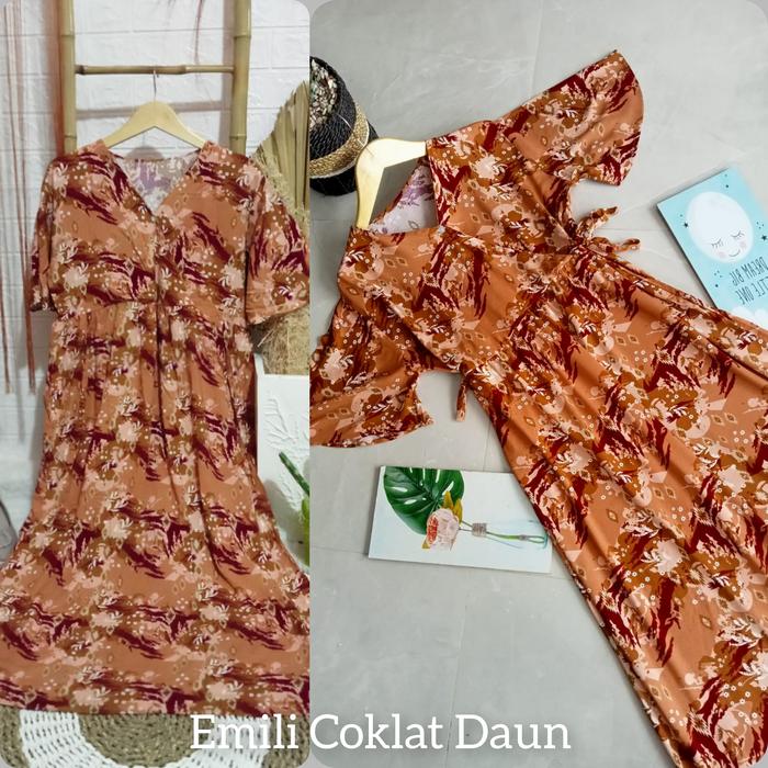 Gambar daster Ruffle Kimono tali samping Jumbo - Merah Bunga, all size LD 120 dari gendis-store12 undefined 4 Tokopedia