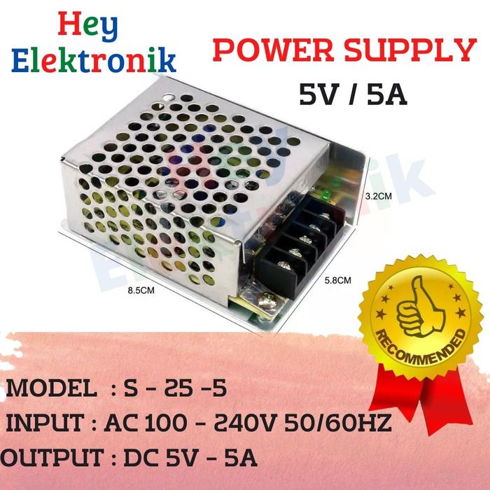 Gambar POWER SUPPLY PSU 5V WITCHING BODY KECIL 5A 10A - 5V 5A dari HeyElektronik undefined Tokopedia