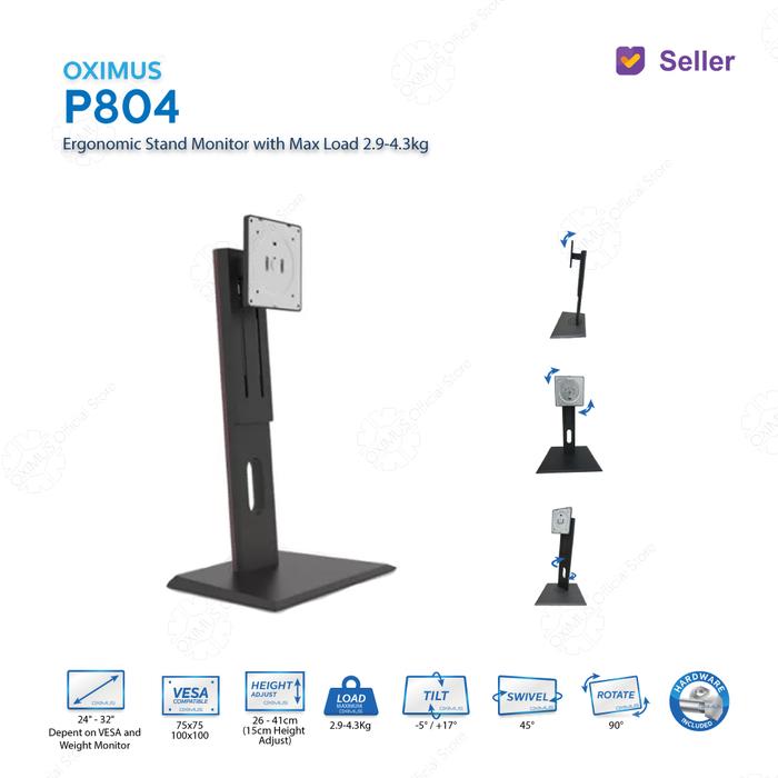 Gambar Bracket LCD LED Monitor Ergonomic Stand Oximus P804 HAS Rotate Swivel - P804 SL dari Oximus Indonesia undefined Tokopedia