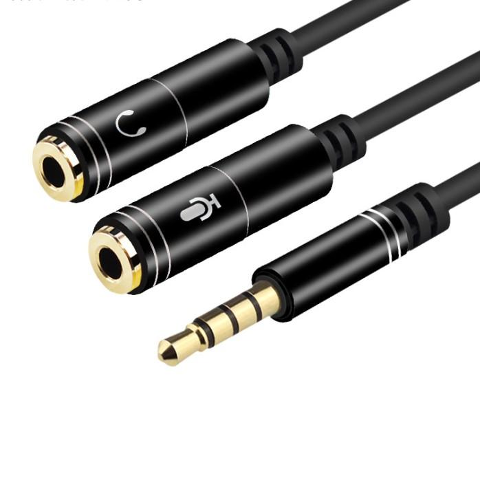 Gambar Kabel audio 3,5mm to Mic +Earphone /Kabel audio to mic + Earphone - Hitam Bagus dari Indobestlink. undefined Tokopedia