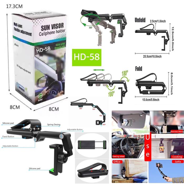 Gambar Holder Mobil Multifungsi Sun Visor HD-58 dari Aplaus Acc undefined Tokopedia