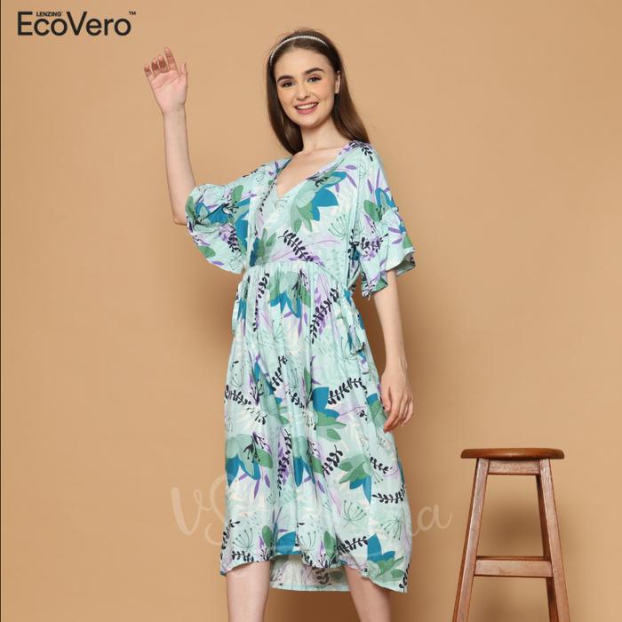 Gambar Dress Kimono Ecovero Shizuka - Greentea dari Belimukena undefined Tokopedia