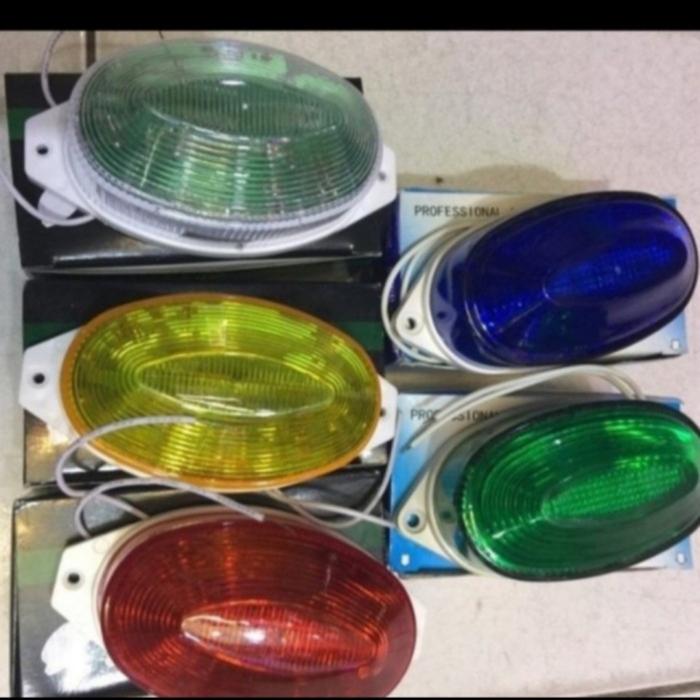 Gambar lampu blitz kedap kedip strobo flash light outdoor lampu menara blitz - TEMPEL OVAL, KUNING dari Deltaled undefined Tokopedia